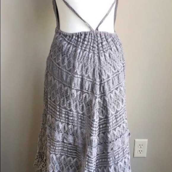 Lulus Beneath the Garden Arbor Grey Lace Maxi Sz L - Picture 3 of 6